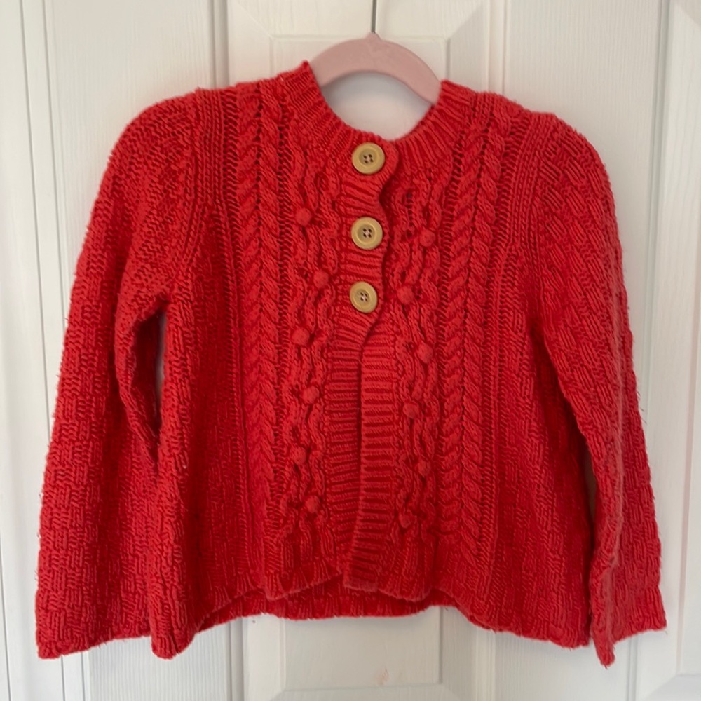 Girls mini Biden red knit sweater 6-7y